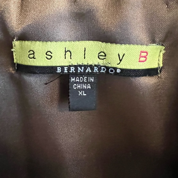 Genuine Leather Blazer by Ashley Bernardo. Bronze color. Size XL. - Picture 5 of 10
